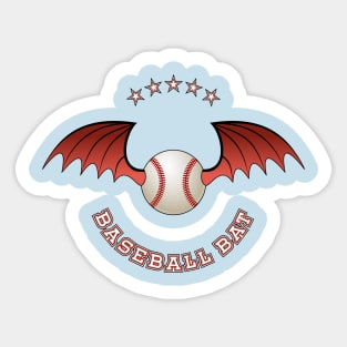 Baseball Bat - ball with bat wings Sticker